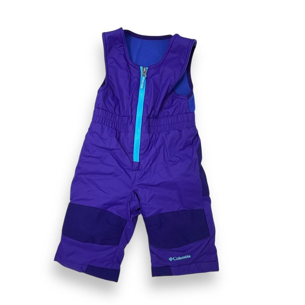Columbia VGUC Purple Snow Bibs. 6-12 Months.